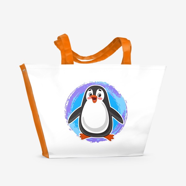 Пляжная сумка «Мультяшный пингвин»