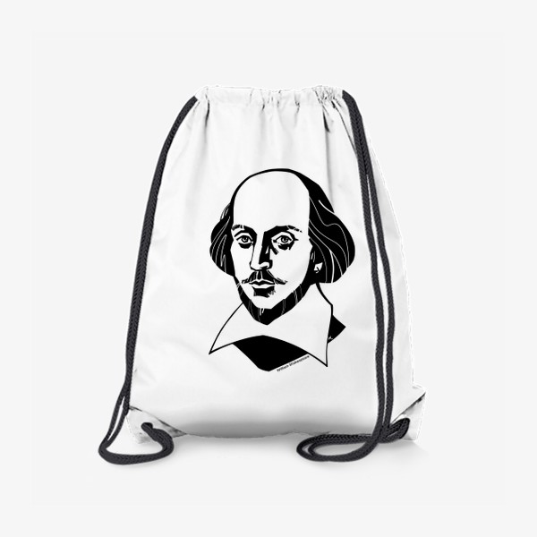 Рюкзак «Уильям Шекспир, графический портрет драматурга и поэта, черно-белый»