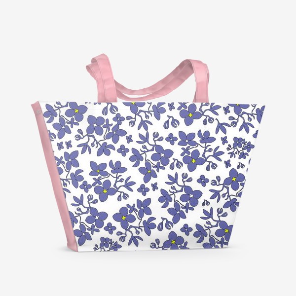 Пляжная сумка &laquo;цветочный паттерн в фиолетово-сиреневых тонах&raquo;