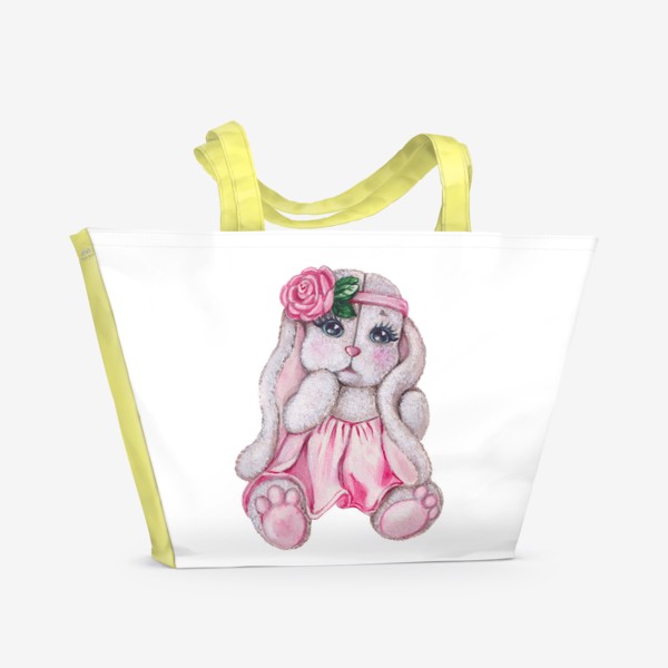 Пляжная сумка «Зайка в розовом 2. Символ Нового Года»