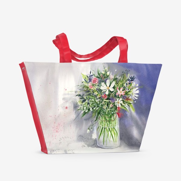 Пляжная сумка «Букет из полевых цветов»