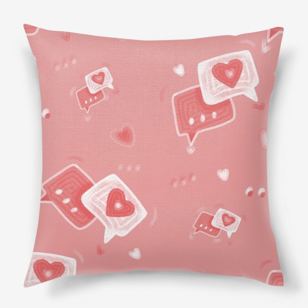 Подушка «любовные сообщения розовый паттерн на день святого валентина»