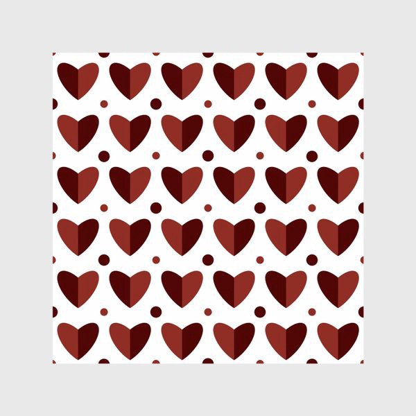 Шторы «Сердца и точки на белом фоне Сердечки Принт в подарок на день влюблённых»