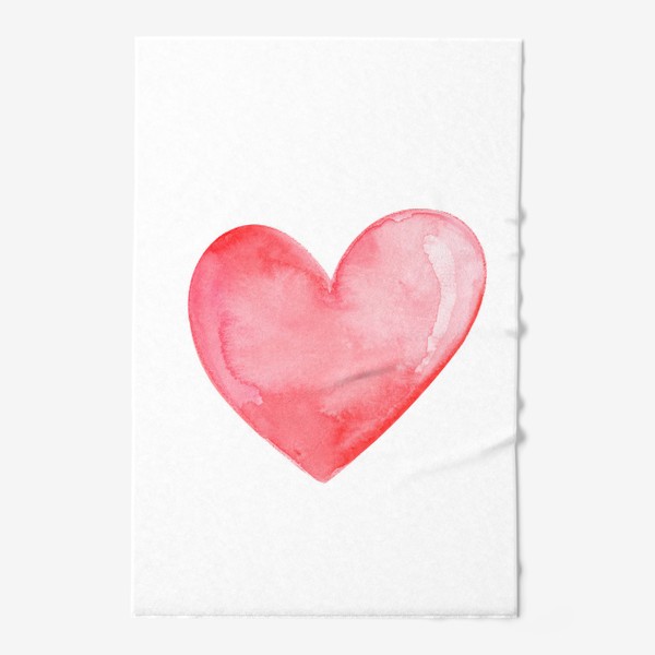 Полотенце «Акварельное красное сердце»