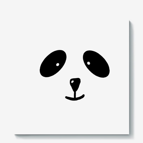 Холст «Милая мордочка панды черно-белый принт»