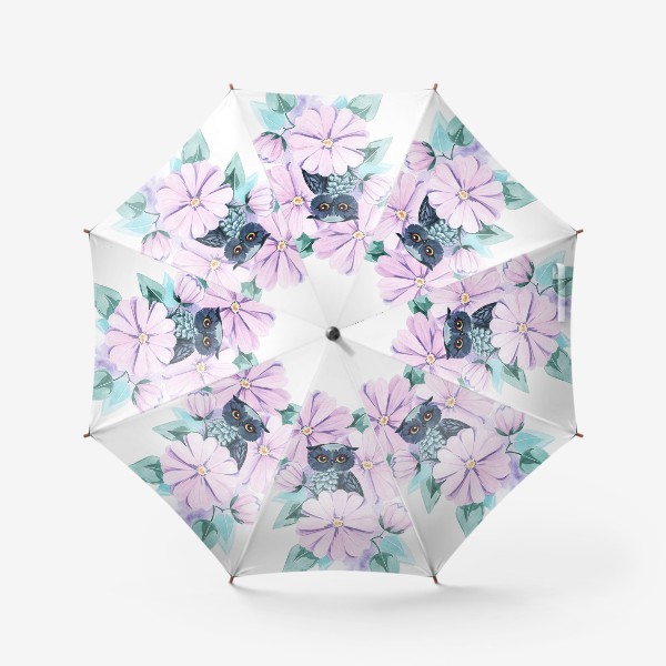 Зонт «Сова в цветах»