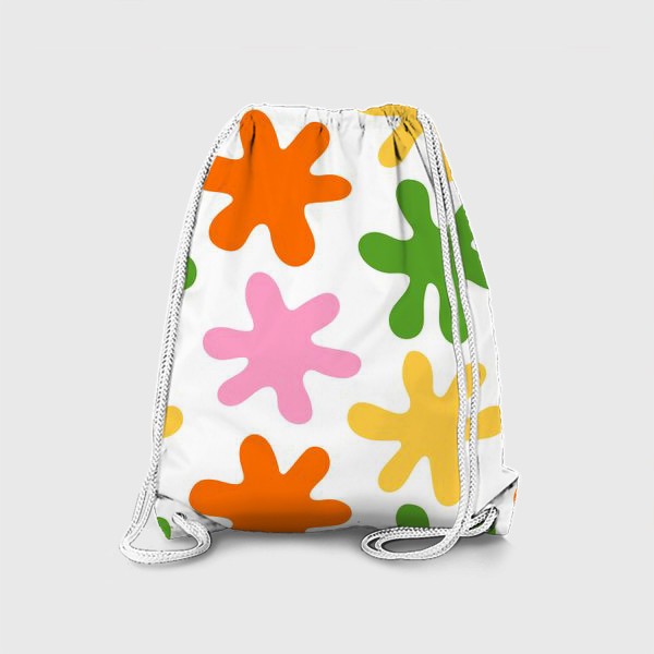 Рюкзак «Разноцветные абстрактные цветы кляксы»