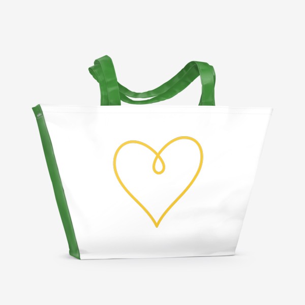 Пляжная сумка «Сердце, нарисованное желтым фломастером»