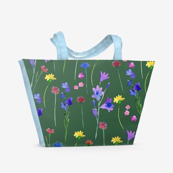 Пляжная сумка «акварельные полевые цветы»