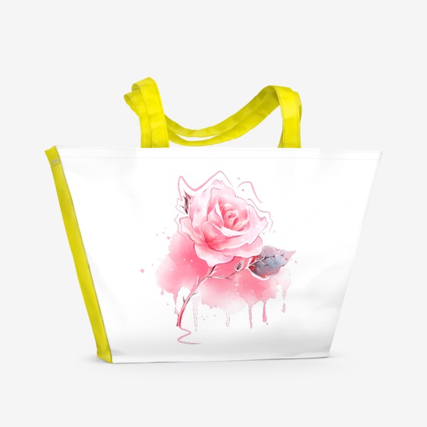 Пляжная сумка «Акварельная роза. »