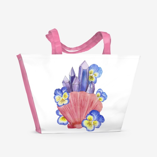 Пляжная сумка «Кристаллы и цветы»