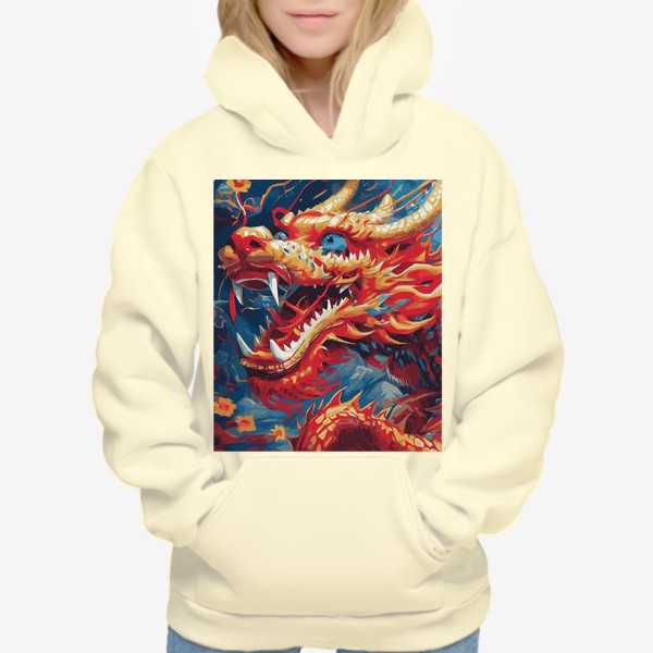 Худи «дракон красный с синим»