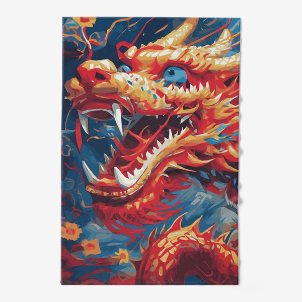 Полотенце «дракон красный с синим»