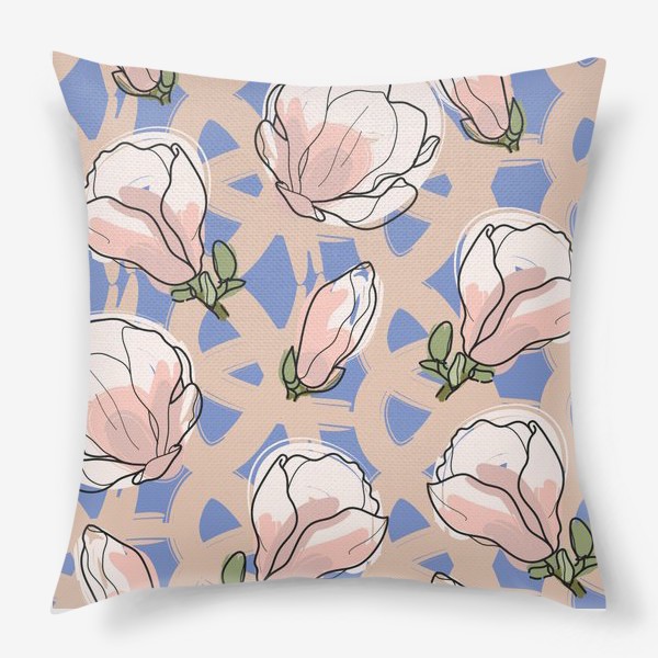 Подушка «Magnolia abstract floral pattern»