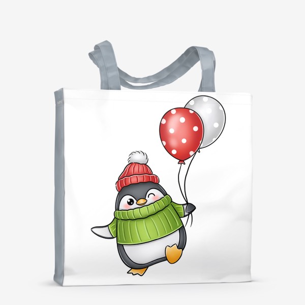 Сумка-шоппер «Пингвин с шариками»