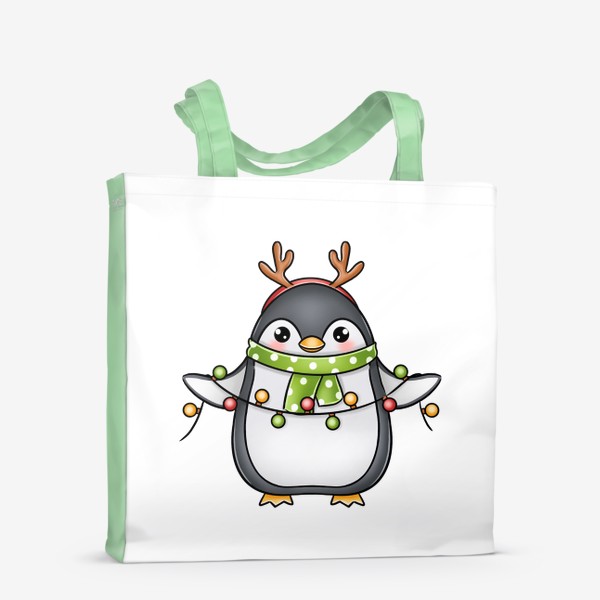 Сумка-шоппер «Пингвин с гирляндой»