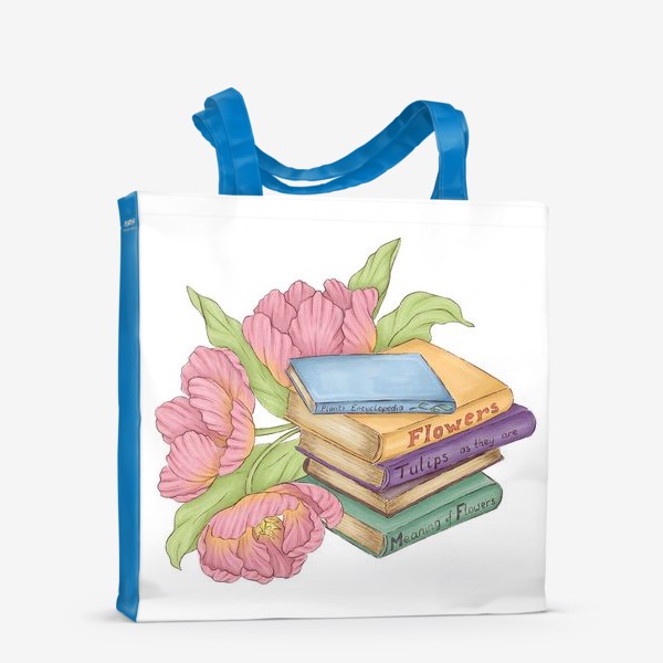 Сумка-шоппер «Книги и тюльпаны»