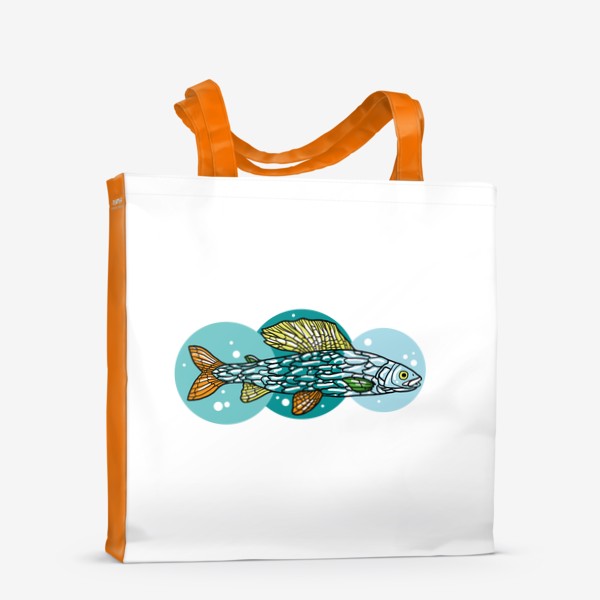 Сумка-шоппер «Стильная рыбина - хариус, подарок рыбаку»