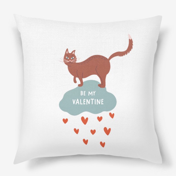 Подушка «Кот и романтическая надпись. День святого Валентина»
