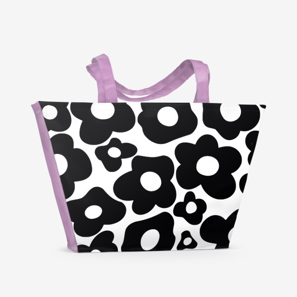 Пляжная сумка «Забавный минималистичный цветочный узор»