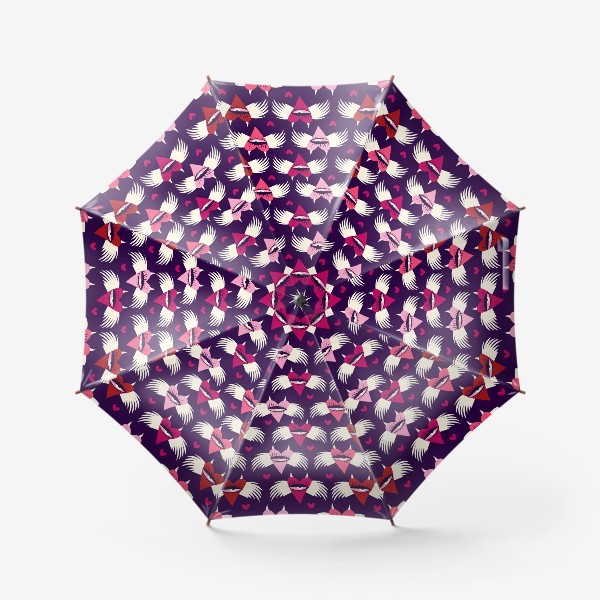 Зонт «Фиолетовый паттерн с сердцами дьяволами»