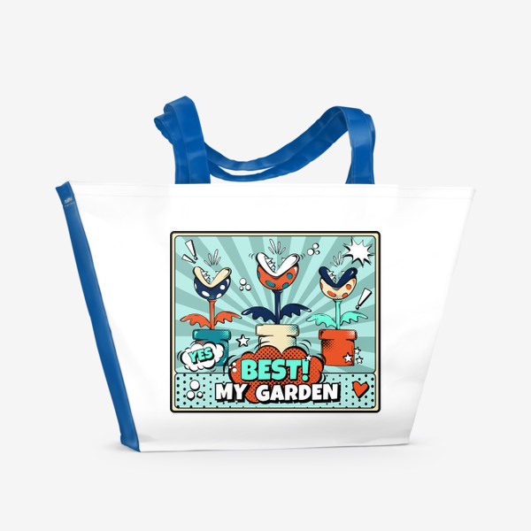 Пляжная сумка «Супер Марио цветы»