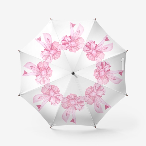 Зонт «Яркий розовый акварельный  подарочный бант.»