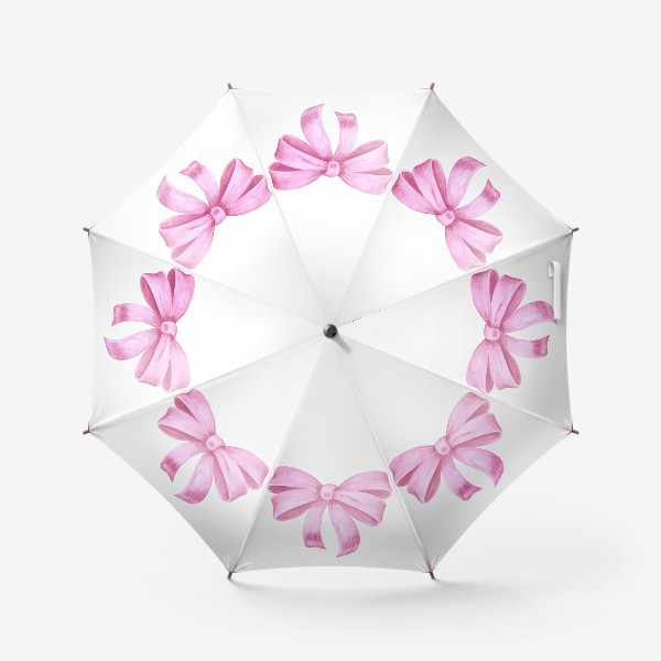 Зонт «Яркий розовый акварельный  подарочный бант.»