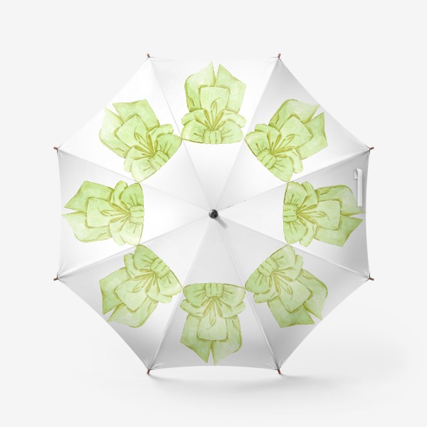 Зонт «Яркий зеленый акварельный  подарочный бант.»