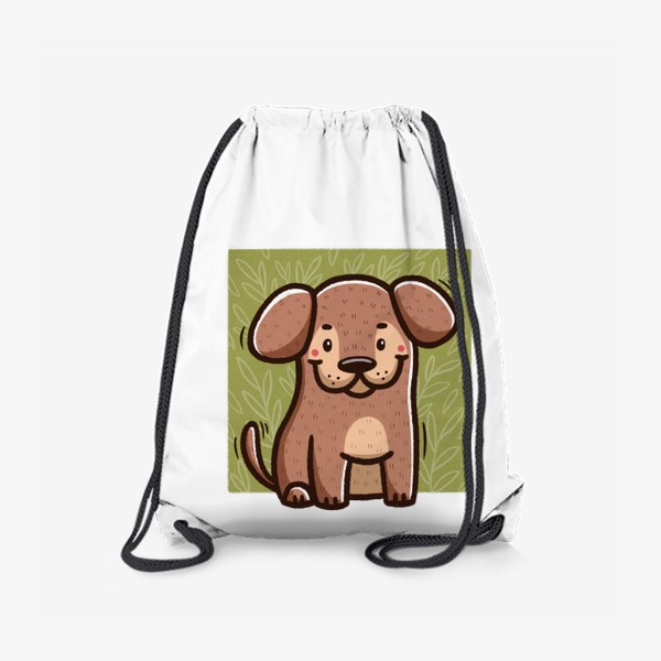 Рюкзак «Милый щенок на фоне веточек. Подарок любителю собак»