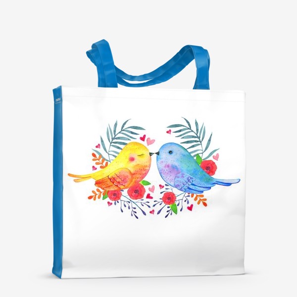 Сумка-шоппер «Птицы с цветами»