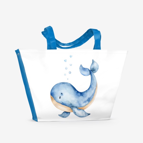 Пляжная сумка «Акварельный кит :)»
