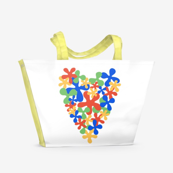 Пляжная сумка «Абстрактное цветное сердечко»
