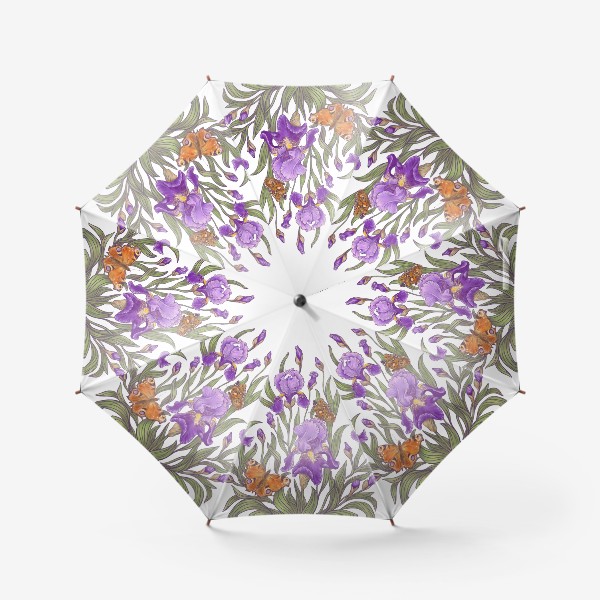 Зонт «Ирисы и бабочки»