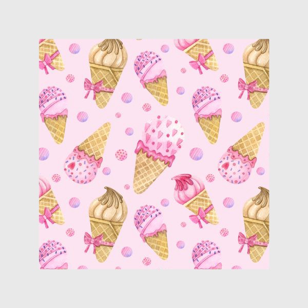Шторы «Sweets pattern. Розовое мороженое. Принт»