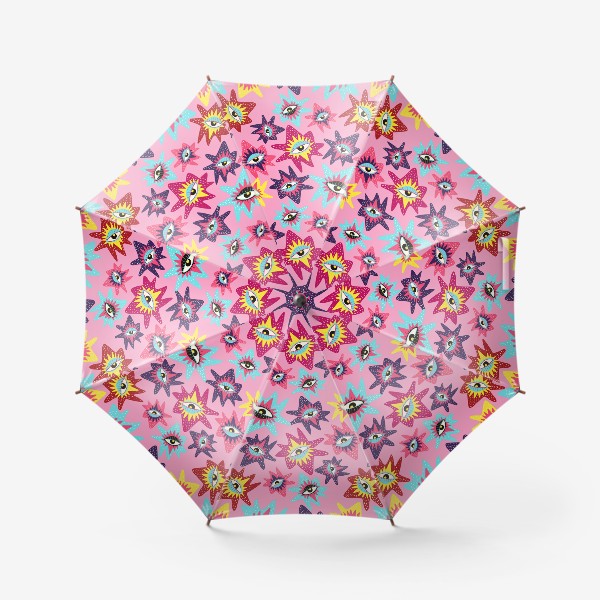 Зонт «Яркий розовый паттерн с магическими глазами»