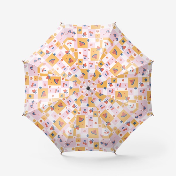 Зонт «Яркий летний паттерн в ретро стиле»