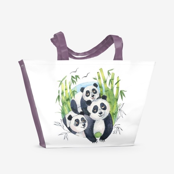 Пляжная сумка «Семейный портрет. Панда»