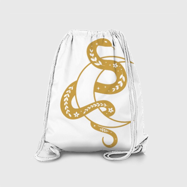 Рюкзак «Извивающаяся желтая змея и полумесяц»
