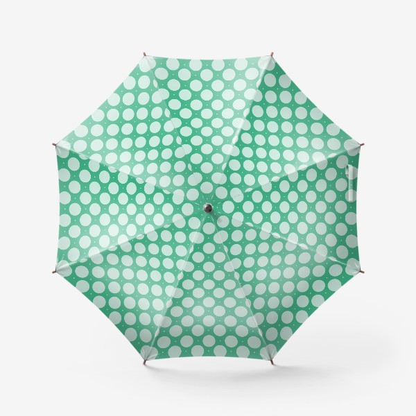 Зонт «Бесшовный узор, горошек на зелёном фоне»