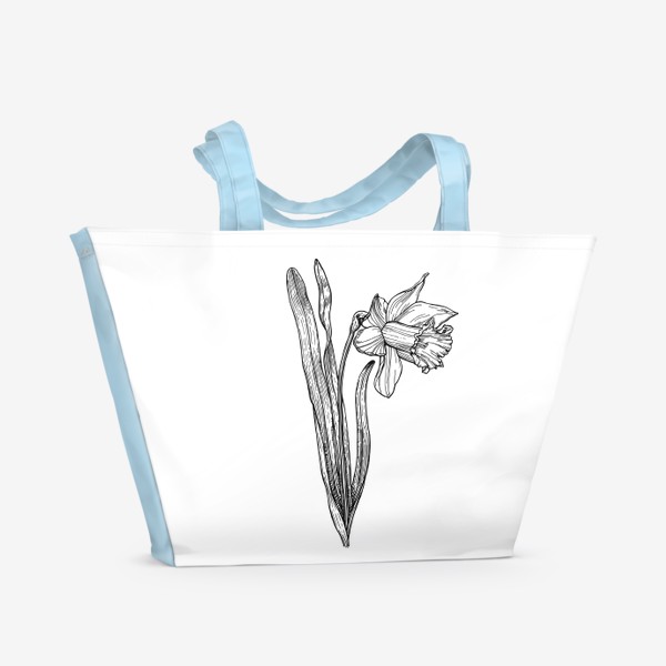 Пляжная сумка «Весенний цветок нарцисс»