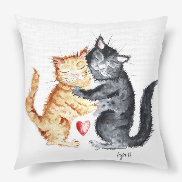 Подушка «Влюблённые коты»