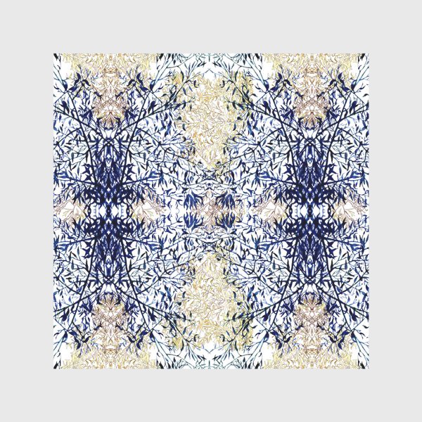 Скатерть «Синий акварельный растительный узор»