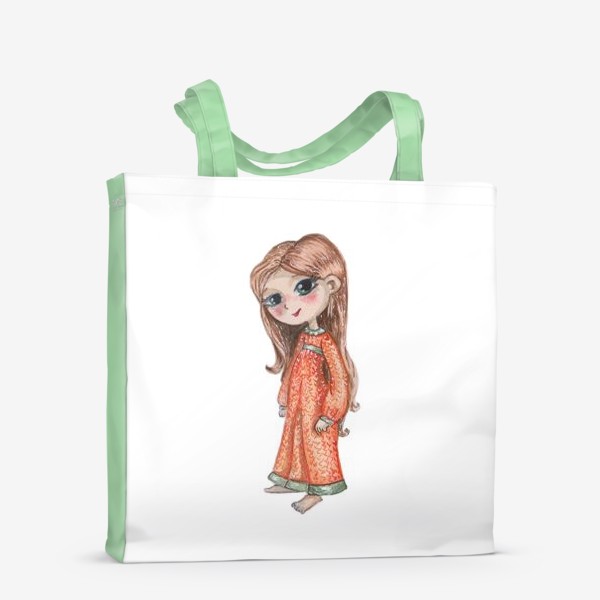 Сумка-шоппер «Девочка в оранжевом платье»