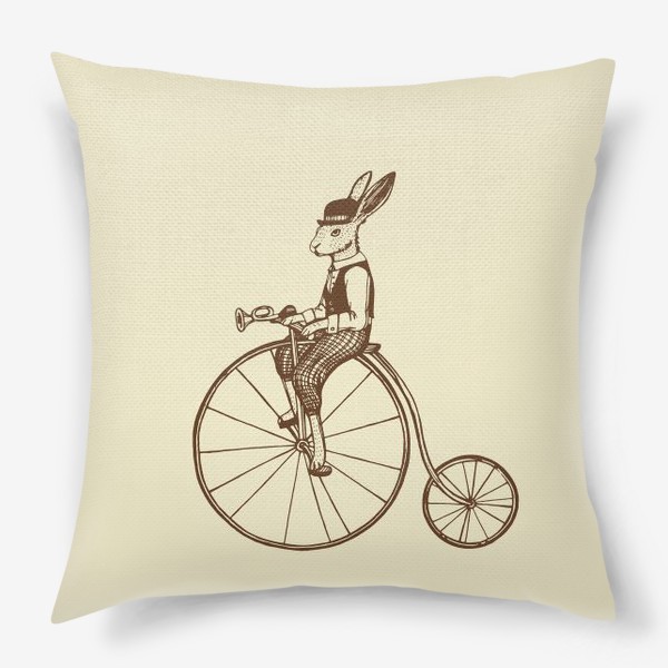 Подушка «Кролик на велосипеде»