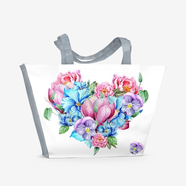 Пляжная сумка «Цветочное сердце»