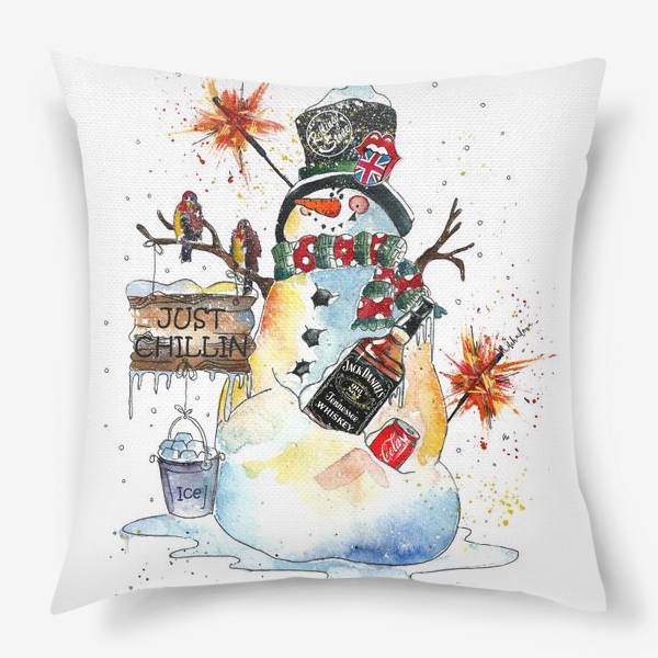 Подушка «snowmen»