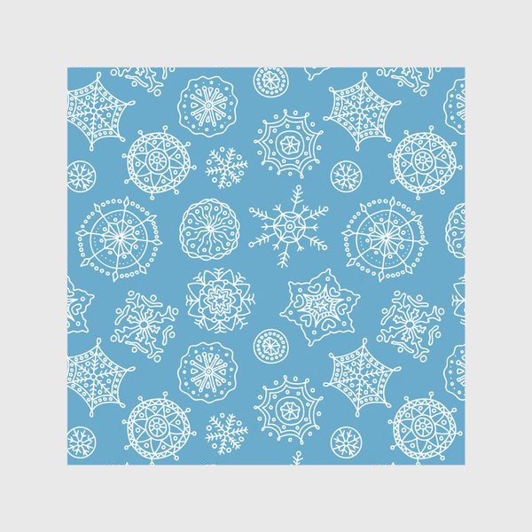 Скатерть «Новогодние снежинки (голубой фон)»