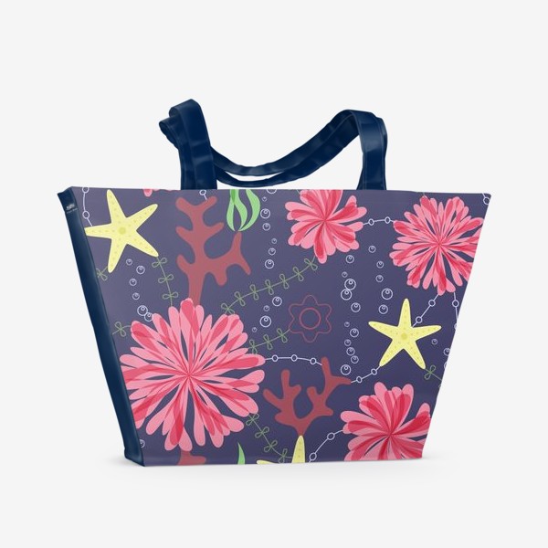 Пляжная сумка «Морская флора винтаж»