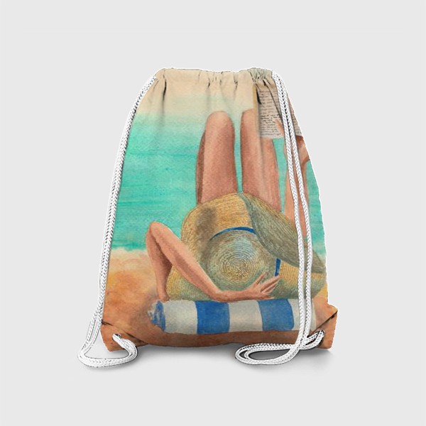 Рюкзак «Девушка с книгой на пляже»